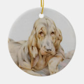 Vintage Niedliche Bluthunde, Welpenhunde von EJ De Keramik Ornament (Vorne)