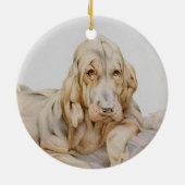 Vintage Niedliche Bluthunde, Welpenhunde von EJ De Keramik Ornament (Hinten)