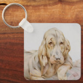 Vintage Niedliche Bluthunde, Welpenhunde von EJ De Schlüsselanhänger (Vorderseite)