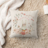 Vintage Niedliche Bunny Botanname Baby Creme Kissen (Blanket)