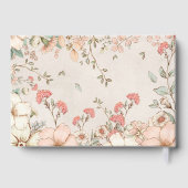 Vintage Niedliche Bunny Florals Baby Dusche Gästebuch (Rückseite)