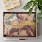 Vintage Niedliche Button-up-Mädchen Seidenpapier (Geschenk)