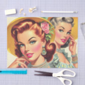 Vintage Niedliche Button-up-Mädchen Seidenpapier (Handwerk)