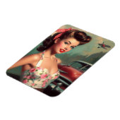 Vintage Niedliche Button-Up-Malerei Magnet (Linke Seite)