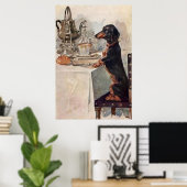 Vintage Niedliche Dackel trinken Tea Poster (Heimbüro)