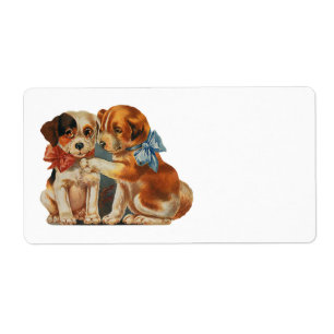 Vintage niedliche der Welpen-Liebe des Valentines,