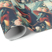 Vintage Niedliche Doberman-Malerei Geschenkpapier (Rolleneckpunkt)