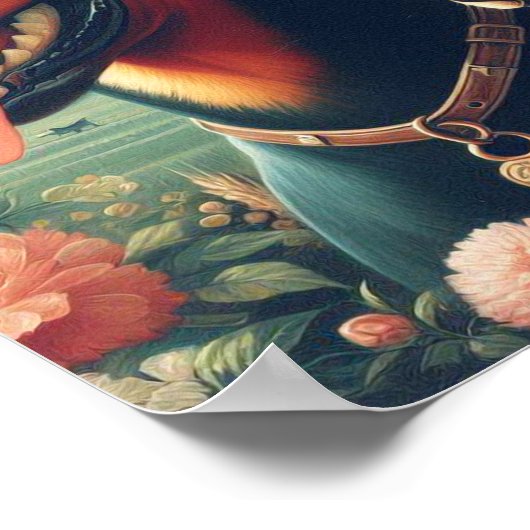 Vintage Niedliche Doberman-Malerei Poster (Ecke)