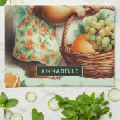 Vintage Niedliche Eichhörnchenmalerei Geschirrtuch (Gefaltet)