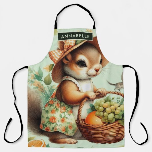Vintage Niedliche Eichhörnchenmalerei Schürze (Vorderseite)