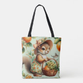 Vintage Niedliche Eichhörnchenmalerei Tasche (Rückseite)