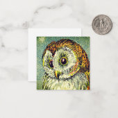 Vintage niedliche Eule-Abbildung Mitteilungskarte (Vorderseite/Rückseite Beispiel)