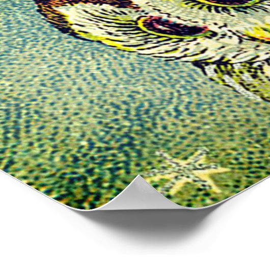 Vintage niedliche Eule-Abbildung Poster (Ecke)