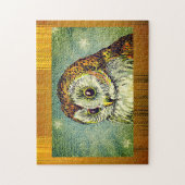 Vintage niedliche Eule-Abbildung Puzzle (Vertikal)
