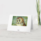 Vintage niedliche Eule-Illustration Sternenhimmel Karte (Rückseite)