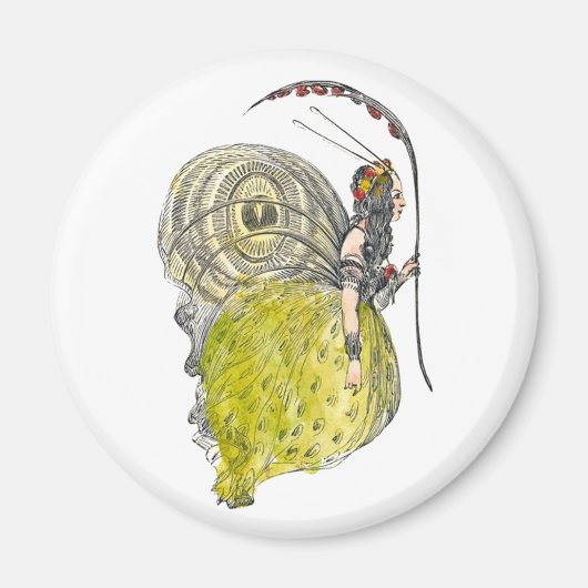 Vintage Niedliche Fantasy Butterfly Fairy mit Flüg Magnet (Vorne)