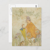 Vintage Niedliche Girl Children Storys Froschteich Postkarte (Vorne/Hinten)