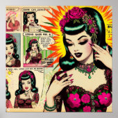 Vintage Niedliche Girl-Comicen Poster (Vorne)