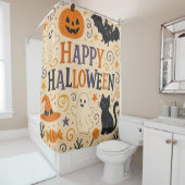 Vintage, niedliche Happy Hal, Geist, Kürbis Duschvorhang (Beispiel)