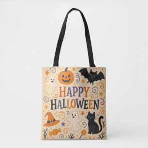 Vintage, niedliche Happy Hal, Geist, Kürbis Tasche