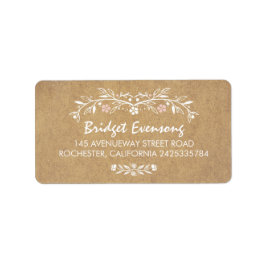 Vintage Niedliche Hochzeit mit Flora Adressaufkleber