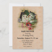 Vintage Niedliche Katze Einladung (Vorderseite)