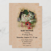 Vintage Niedliche Katze Einladung (Vorne/Hinten)