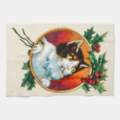 Vintage, niedliche Katzenjause Geschirrtuch (Horizontal)