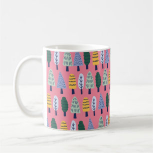 Vintage niedliche Kiefernbäume nahtlos Kaffeetasse
