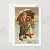 Vintage Niedliche Kinder Weihnachten Postkarte (Vorne/Hinten)