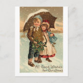 Vintage Niedliche Kinder Weihnachten Postkarte (Vorderseite)