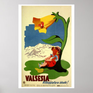 Vintage niedliche Kinderanziehende italienische Poster