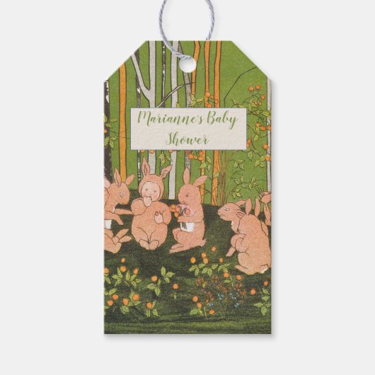 Vintage Niedliche Kinderdusche Geschenkanhänger (Vorderseite)