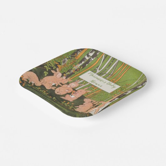 Vintage Niedliche Kinderdusche Pappteller (Gewinkelt)