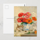 Vintage Niedliche Kitten Meta Plückebaum Ölgemälde Postkarte (Vorne/Hinten)