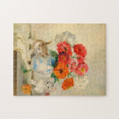 Vintage Niedliche Kittens Meta Plückebaum Malerei Puzzle (Horizontal)