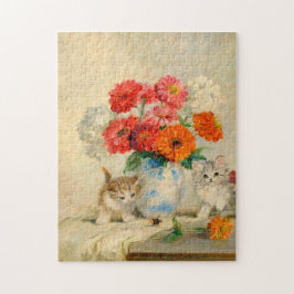 Vintage Niedliche Kittens Meta Plückebaum Malerei Puzzle