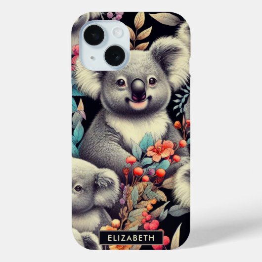 Vintage Niedliche Koala-Malerei Case-Mate iPhone Hülle (Rückseite)