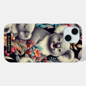 Vintage Niedliche Koala-Malerei Case-Mate iPhone Hülle (Rückseite (Horizontal))
