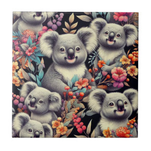 Vintage Niedliche Koala-Malerei Fliese