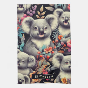 Vintage Niedliche Koala-Malerei Geschirrtuch