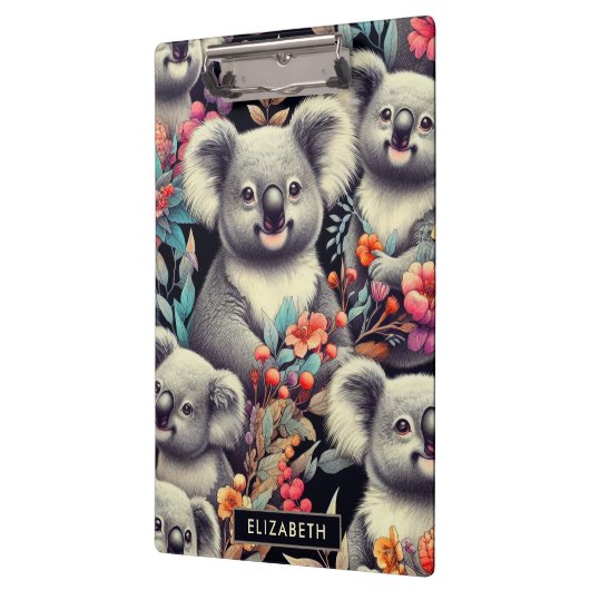 Vintage Niedliche Koala-Malerei Klemmbrett (Links)