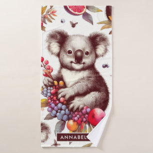 Vintage Niedliche Koala-Malerei Nahtlos Badehandtuch