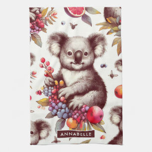 Vintage Niedliche Koala-Malerei Nahtlos Geschirrtuch