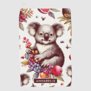 Vintage Niedliche Koala-Malerei Nahtlos Golfhandtuch