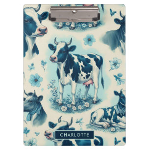 Vintage Niedliche landwirtschaftliche Kuh nahtlos Klemmbrett