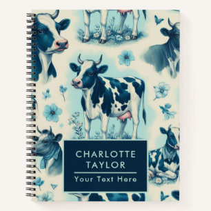 Vintage Niedliche landwirtschaftliche Kuh nahtlos Notizblock