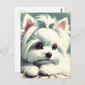 Vintage Niedliche Maltesische Malerei Postkarte (Vorne/Hinten)