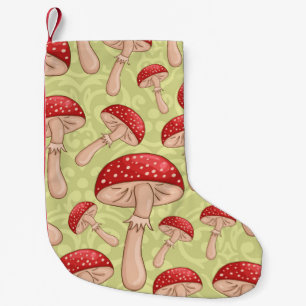 Vintage niedliche nahtlose Sketch amanita Pilze ba Kleiner Weihnachtsstrumpf