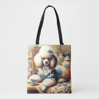 Vintage Niedliche Poodle-Malerei